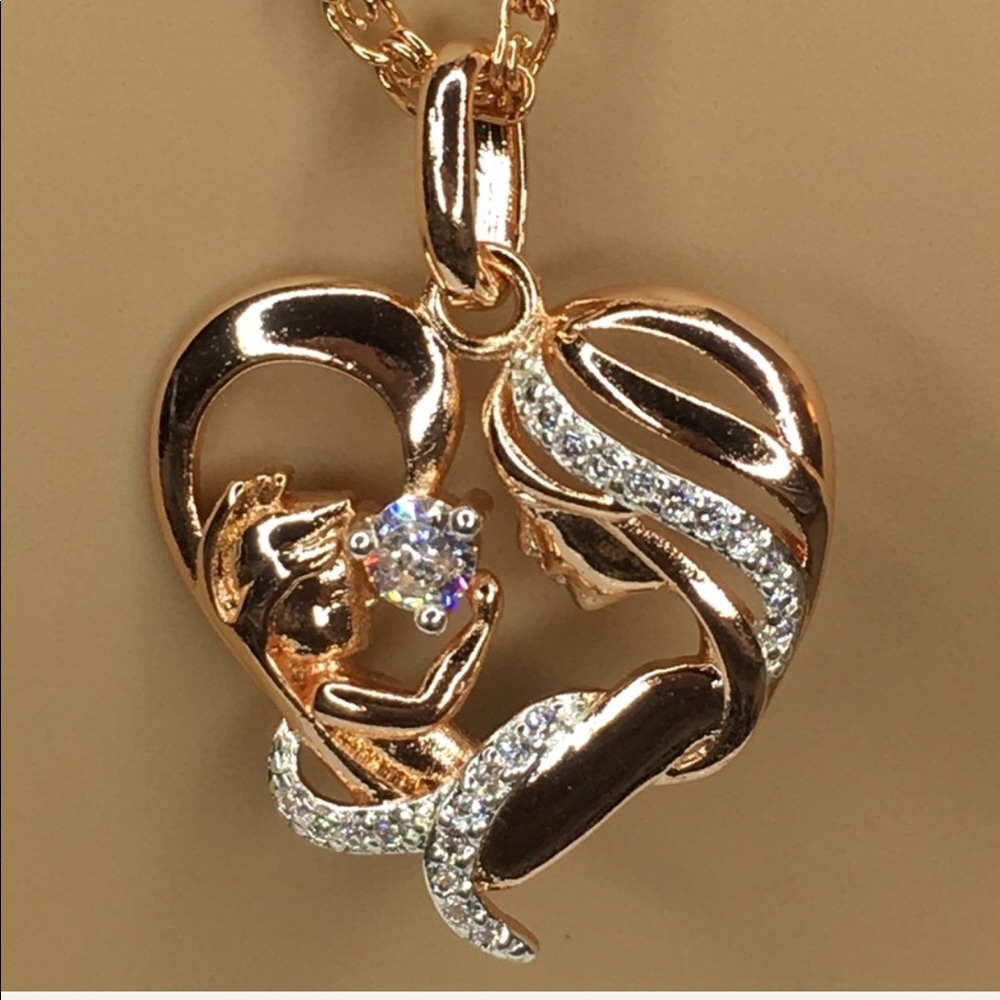 Mother and Child Heart Necklace - Picture 1 of 5